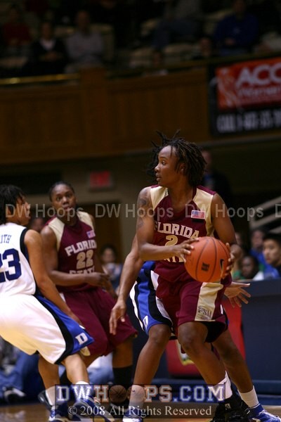 Alysha Marvin against the Duke press, Dee Kantner would call  a backcourt violation here.
