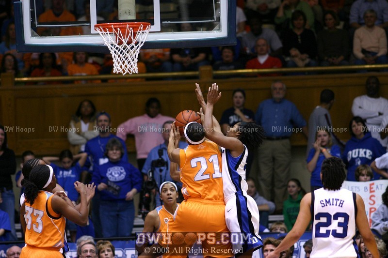Freshman Vicki Baugh rebounds a Lady Vol miss