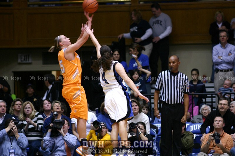 Angie Bjorklund misses from the baseline