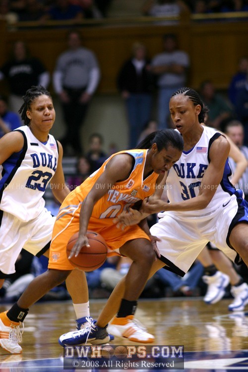 Carrem Gay reaches in and is whistled for the foul