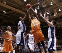 Chante Black fouls Alexis Hornbuckle in the act, her third.  While Chante sat the Lady Vols outscored Duke 13-5. - 33-33 - 19:26 2nd