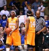 A foul by Vicki Baugh put Chante Black on the stripe - 52-52 - 7:18 2nd