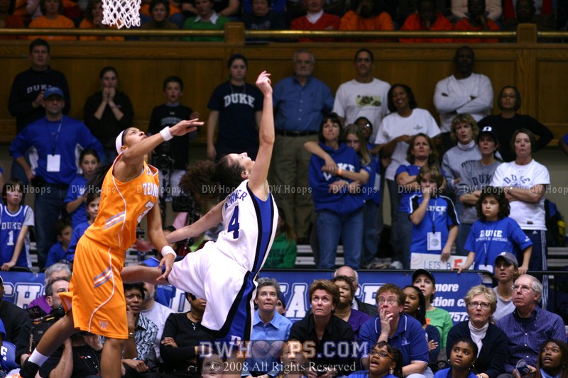 After a Duke time out and with the shot clock low, Abby could not get this layup in