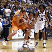 Joy Cheek forces a held ball, alternating possession to the Blue Devils - 61-64 - 1:10 2nd