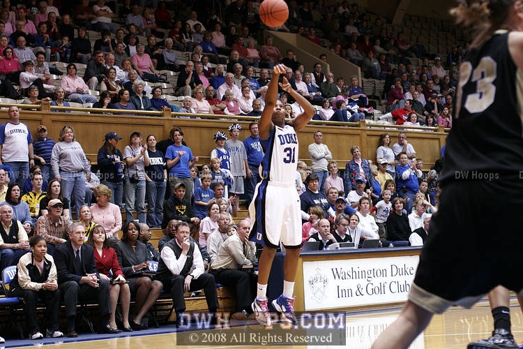 KJ takes Duke's first shot and misses