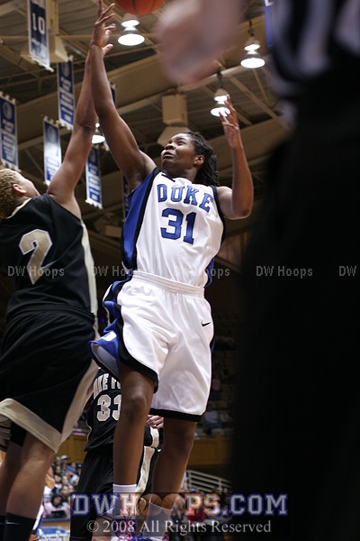 ...but is rejected by Wake iron woman Alex Tchangoue.  Alex played 40 minutes today because injuries have decimated Wake's backcourt.