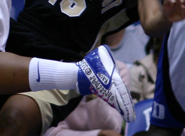 Zooming in on Karima's shoe
