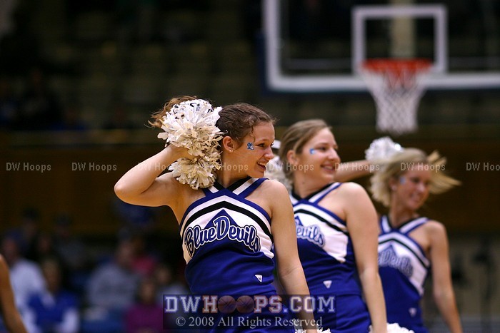 Duke cheerleaders during the media time out