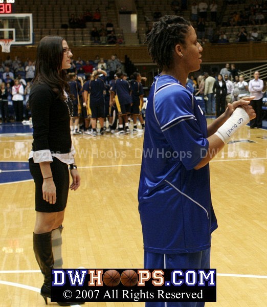 Duke's "Walking Wounded" - Abby Waner (ankle sprain) and Wanisha Smith (broken bone in hand) did not play