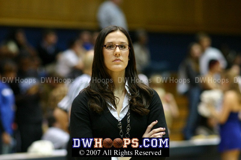 Abby Waner in street clothes at the start of 2nd half shootaround