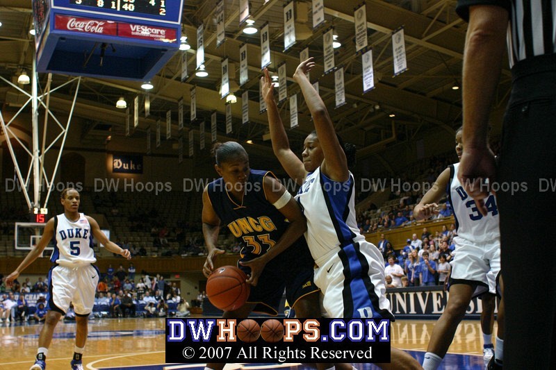 Strong defense from Joy Cheek almost forces a turnover