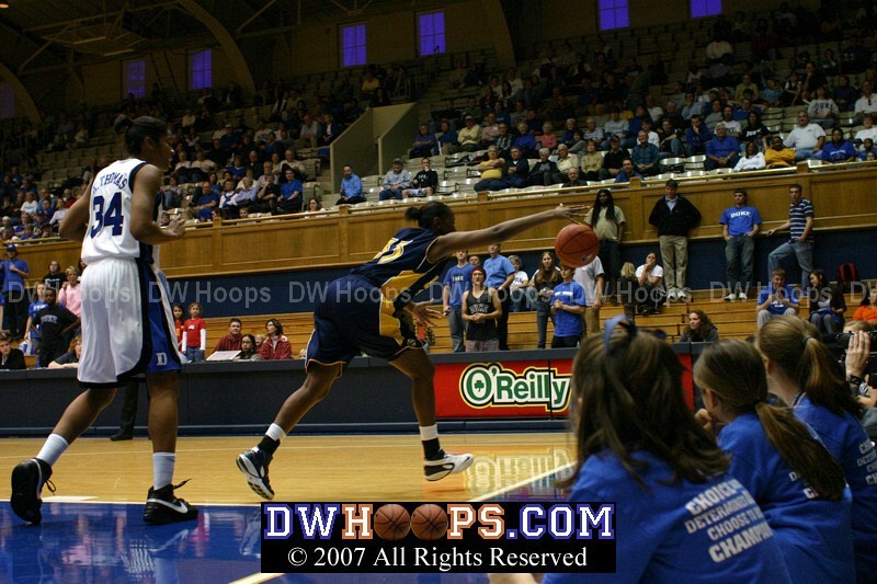 Kendra Smith stretches for the save