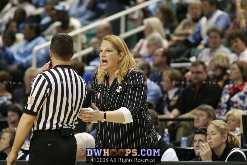 Terp Coach Brenda Frese works the refs