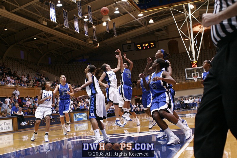 Shay Selby launches from the top of the key