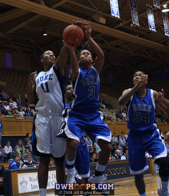 Senior Chante Black tells Freshman Shay Selby, "Welcome to the ACC, be glad I'm on your side this year!"
