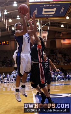 Joy Cheek looks concerned as James' defense contributes to a miss