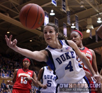 The rebound from KJ's miss is just outside Abby Waner's reach