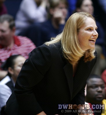 Maryland head coach Brenda Frese smells blood in the water as the Terps take a three point lead