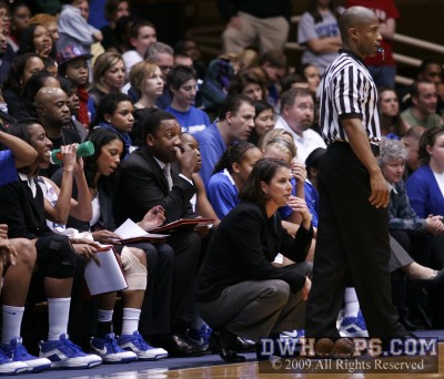 Duke sideline and referee Eric Brewton -  - 