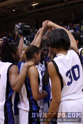 Bridgette Mitchell leading the cheer "TOGETHER"