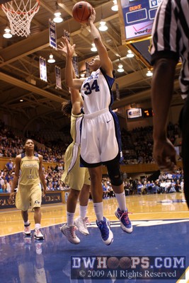 Krystal Thomas goes up for a layup - she was held scoreless from the field in three attempts, but converted two free throws later.