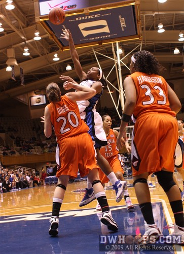 Karima Christmas throws up a shot from the paint