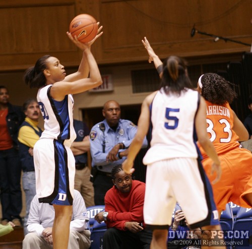 Carrem Gay sinks a three from the corner, extending Duke's lead to 18