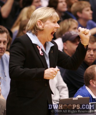 UNC Head Coach Sylvia Hatchell encourages her team to "Fight!"
