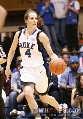 Abby Waner after one of her three steals - Duke's starters tallied 16 of Duke's 23 thefts on the night