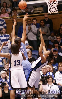 Chay Chegog gets hoop and harm from Carrem Gay, turning a two point deficit into a UNC lead