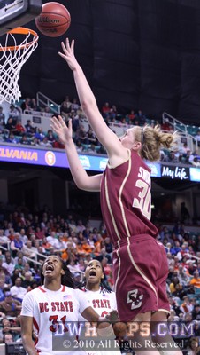 A chorus led by Sharnise Beal (31) bemoans a Carolyn Swords layup -  - 