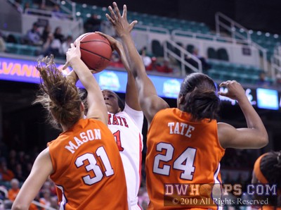 Clemson's Lindsey Mason blocks Brittany Strachan -  - 