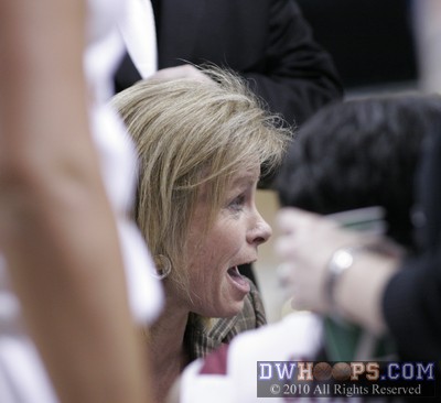 Sue Semrau in the FSU huddle -  - 