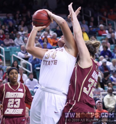 Stefanie Murphy fouls FSU's Cierra Bravard, it was her fifth -  - 