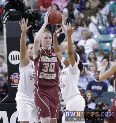 A serious Carolyn Swords with an offensive rebound -  - 