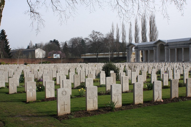 Headstones at Faubourg-D�Amiens Cemetery, Arras, France